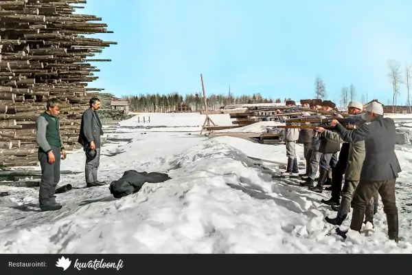 Kahden punaisen teloitus. Varkaus. A. Ahlström osakeyhtiön kokoelma